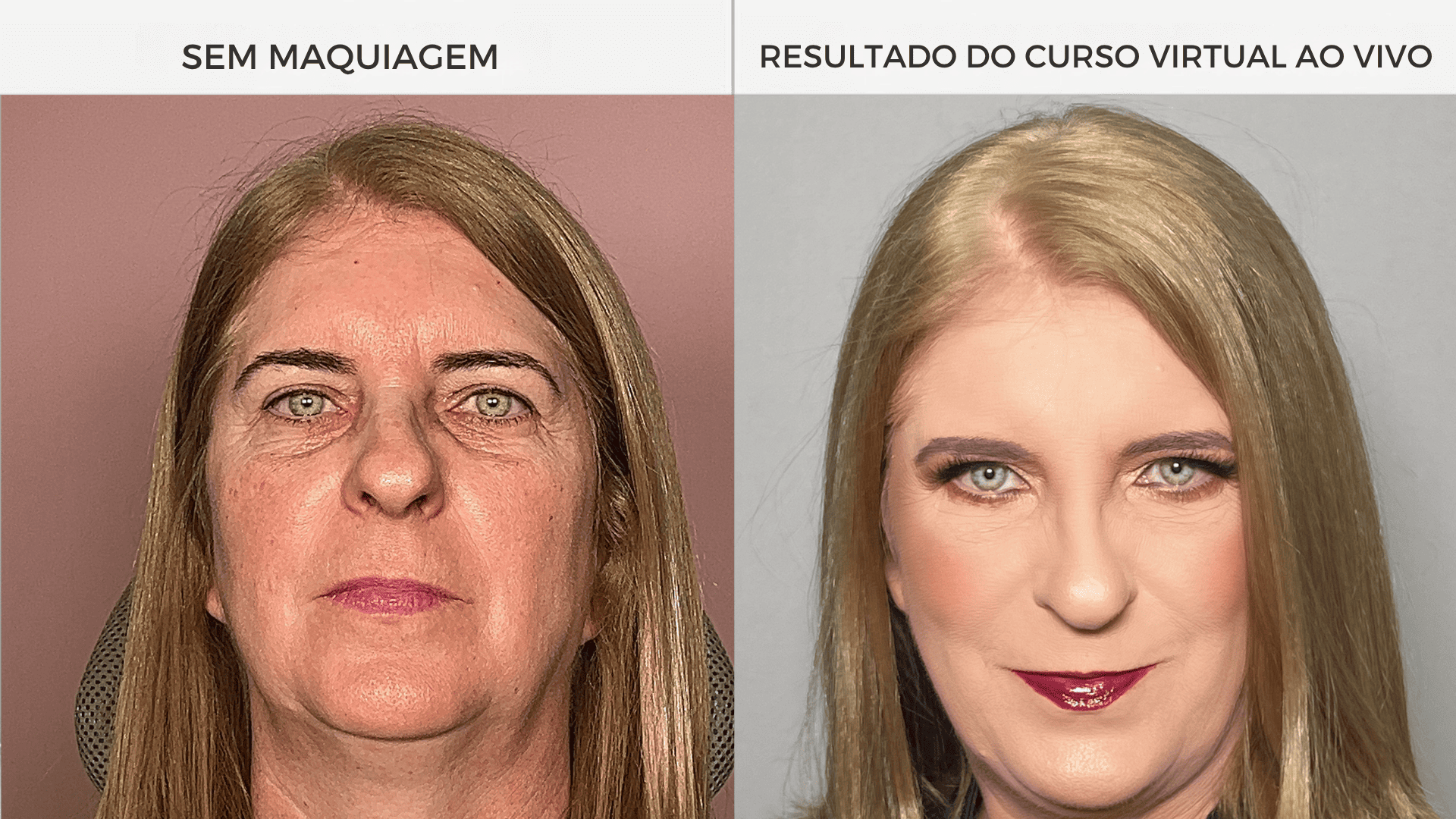 Antes e depois — resultado de aluna